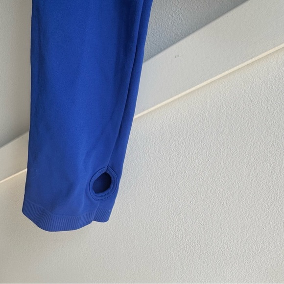 Garage Rush B.DY Half Zip Top Royal Blue Long Sleeve Crop Top size L - Picture 7 of 10